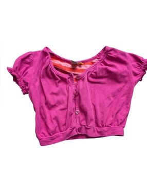 👉10/10$ Girls Pink Button-Front Crop Top